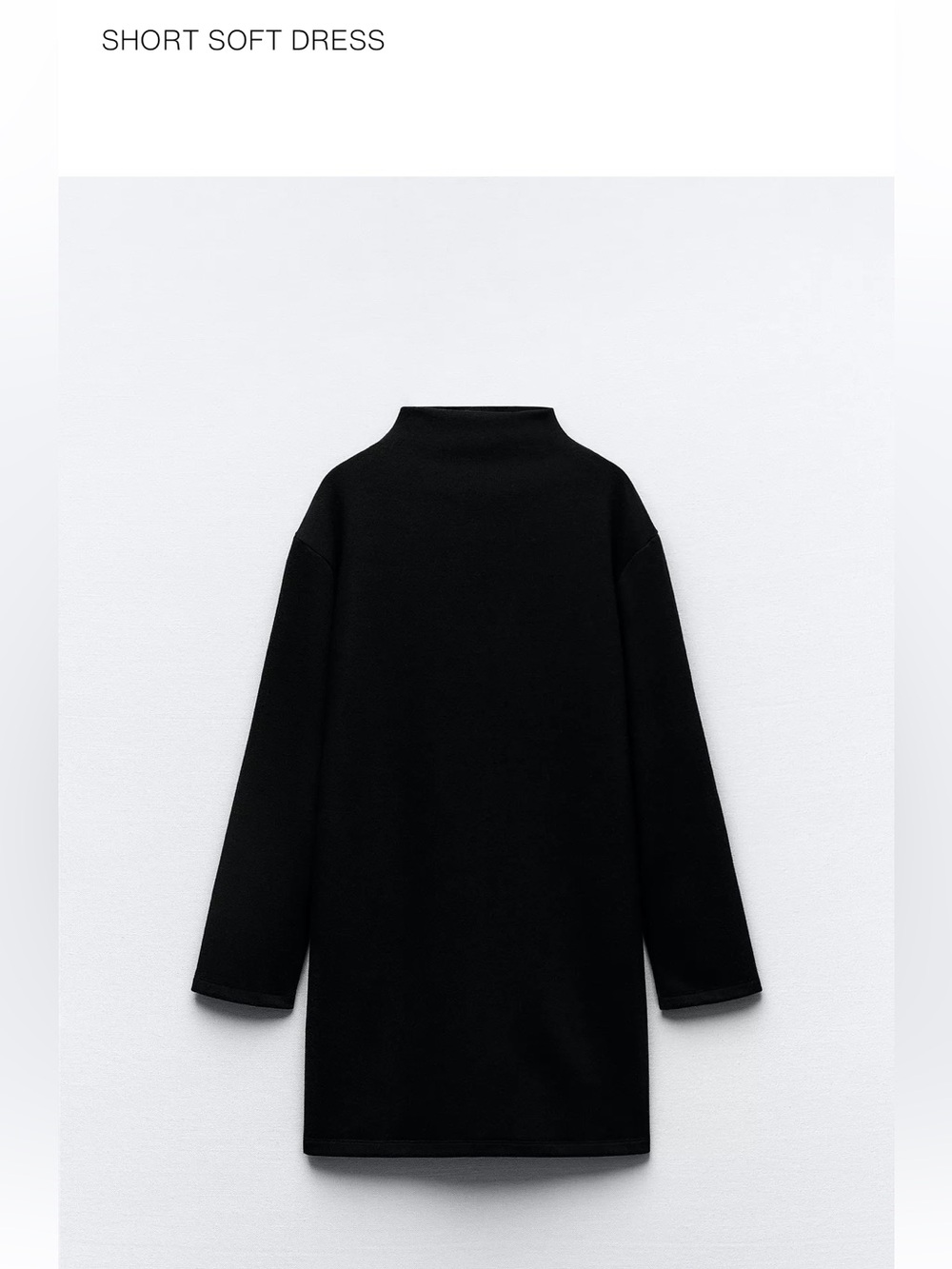 NWT Zara medium black mini funnel neck sweater dress.